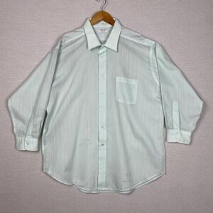 Vtg Career Club Button Up Mens 2XL Mint Green Long Sleeve USA Union Made Retro